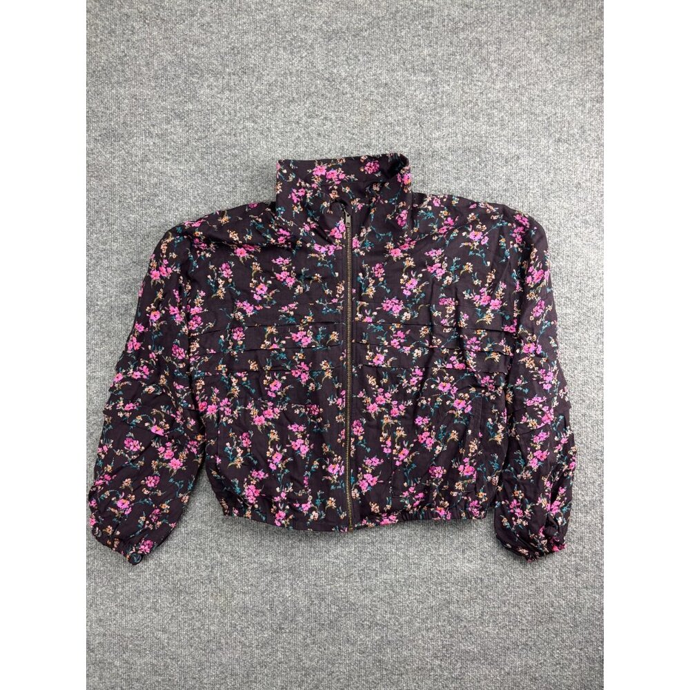 Saltwater Luxe Jacket Women's Medium Floral‎ Print Full Zip Bomber